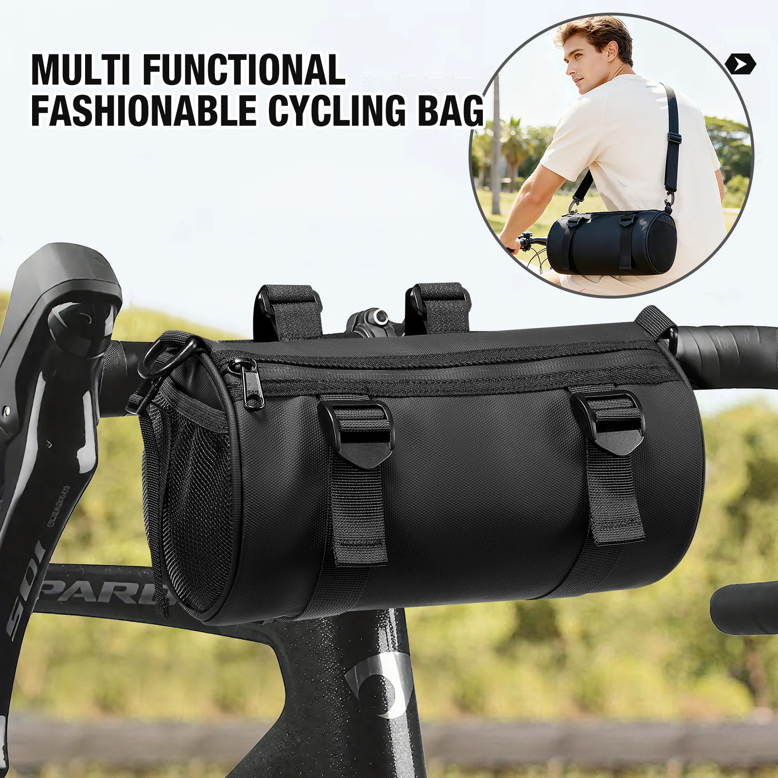 حقيبة أمامية مميزة للدراجة، حقيبة مقود مقاومة للماء، حقائب دراجات، حقيبة كتف متعددة الوظائف بسعة ركوب الدراجات #1