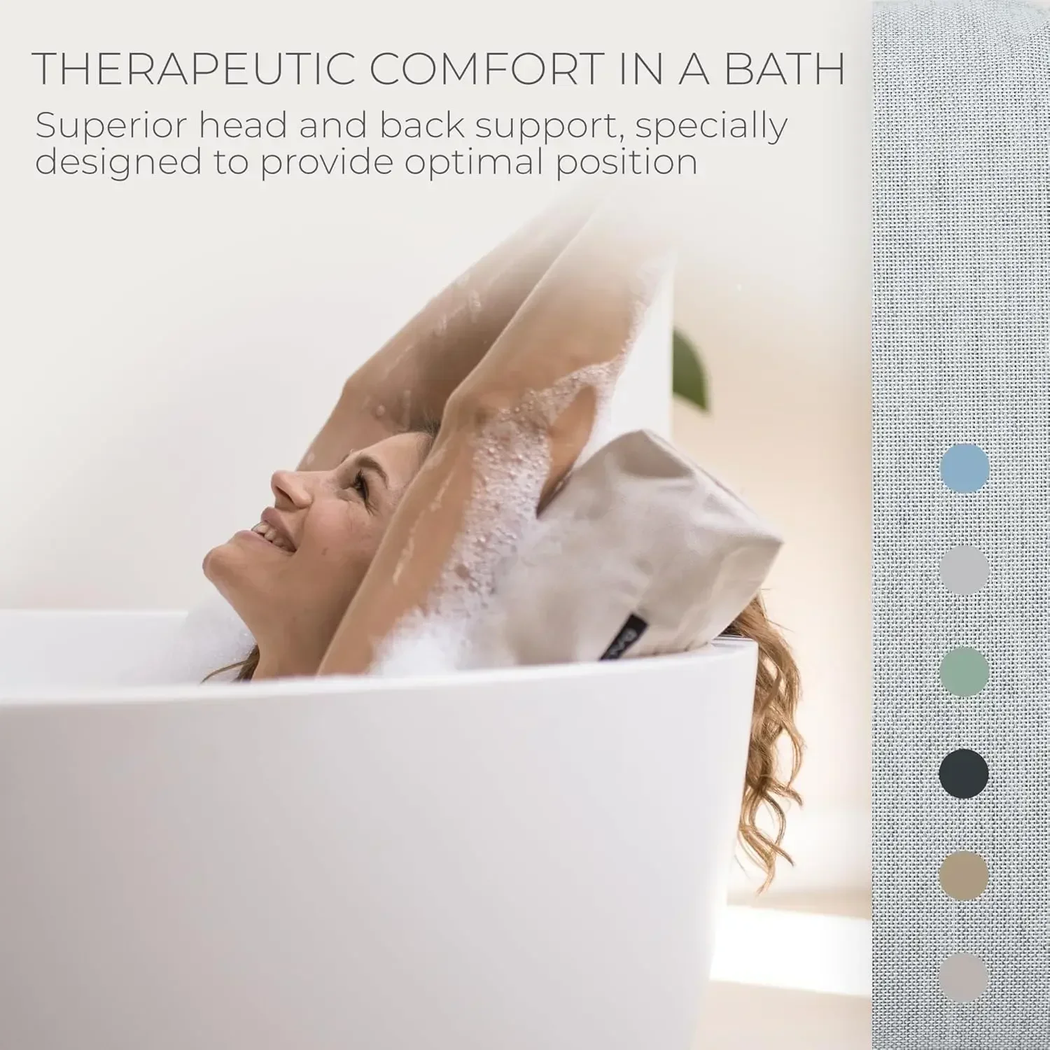 

® Luxury Bath Pillow S - Ultra Comfortable & Quick-Drying Bath Back Pillow - Washable Full Body Bath Pillow for Bathtub - Therap