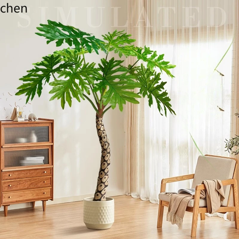 

HXL Simulation Green Plants Light Luxury Living Room Large Floor Potted Plants Advanced Landscaping Bionic Plants