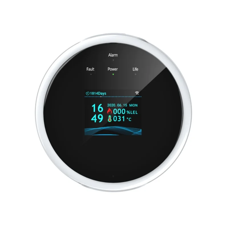 Wifi Gas Leak Detector And Fire Alarm LCD Display Wall Mounted APP Control Smart Wi-Fi Natural Gas/ LPG Tester Methane Alarm