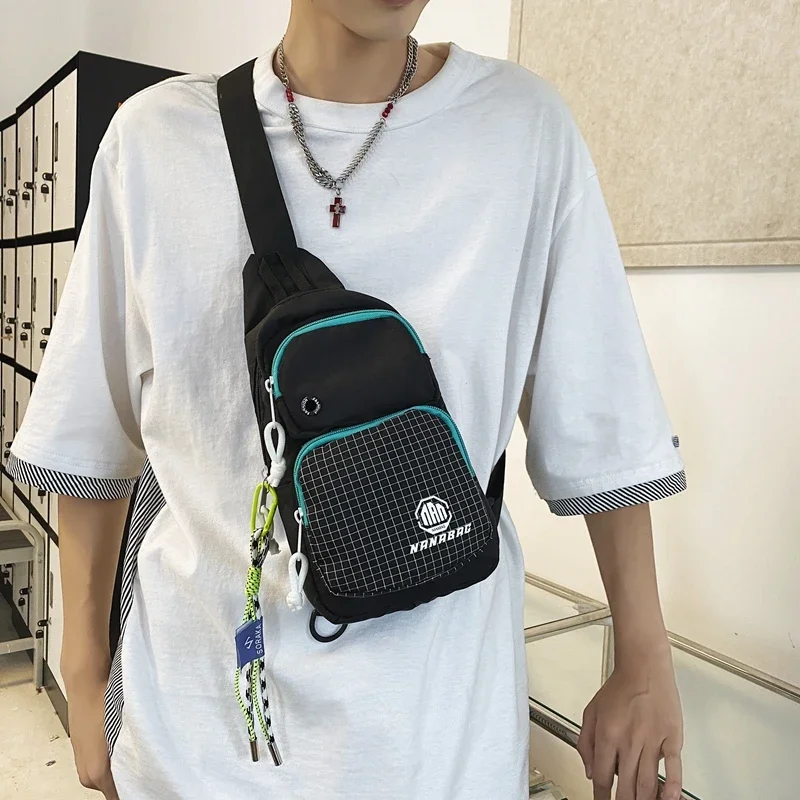 Unisex 2024 Spring New Hot Selling Canvas Crossbody Bag Zipper Solid Inner Partition Fashionable Soft Casual Chest Bag