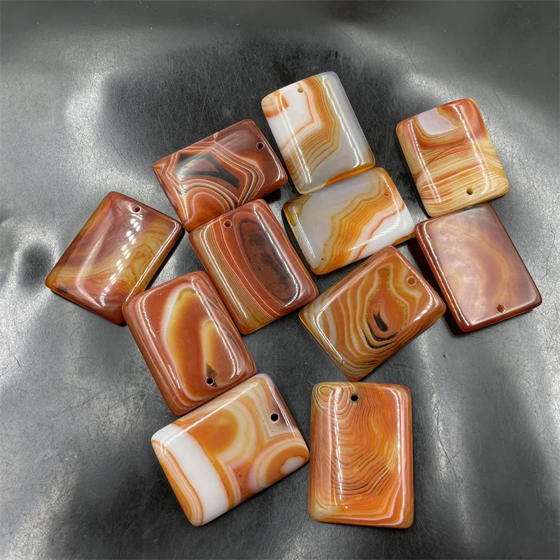 Cheap Jade Red Madagascar Sardonyx Agate Tranquility and Peace Plate Pendant Square Plate Pendant