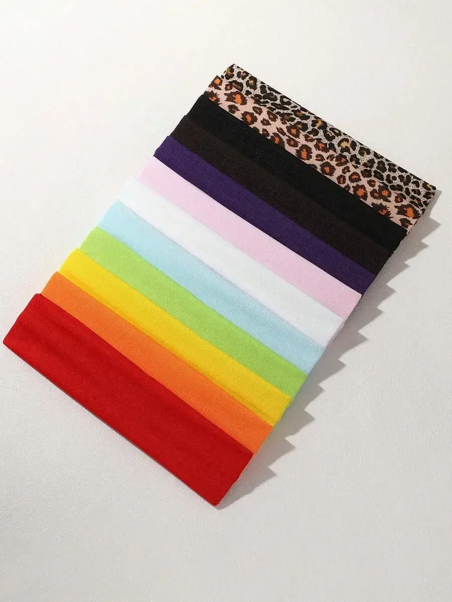 

12pcs Unisex Elastic Headbands Comfortable Sweat Absorbent Sports Yoga Running Spa Skincare Hair Accessories