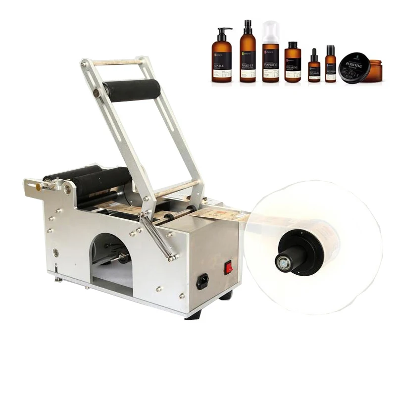 Round Bottle Label Machine Plastic Bottle Labeling Sticker Machine Label Dispenser Machine Label Applicator Packaging