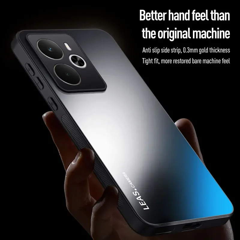 EUCAGR Stoßfest AG Frosted Weiche TPU + PC Matte Rückseitige Abdeckung Für Realme 14 Telefon Fall Coque Für Realme 14 5G