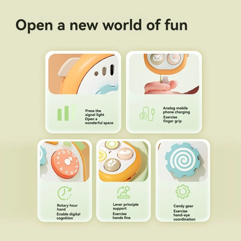 Montessori Early Education Simulation Simulation Simulation Busy Mobile Phone Baby Enlightenment Toy Causal Relationship