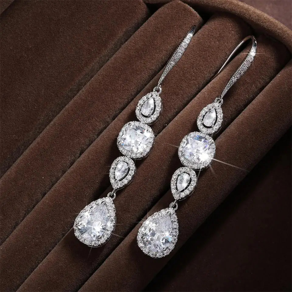 ZAKOL Wassertropfen Micro Intarsien Zirkon Elegante Exquisite Baumeln Ohrringe Für Frauen Klassische Mode Charme Schmuck Zubehör – Detail 7