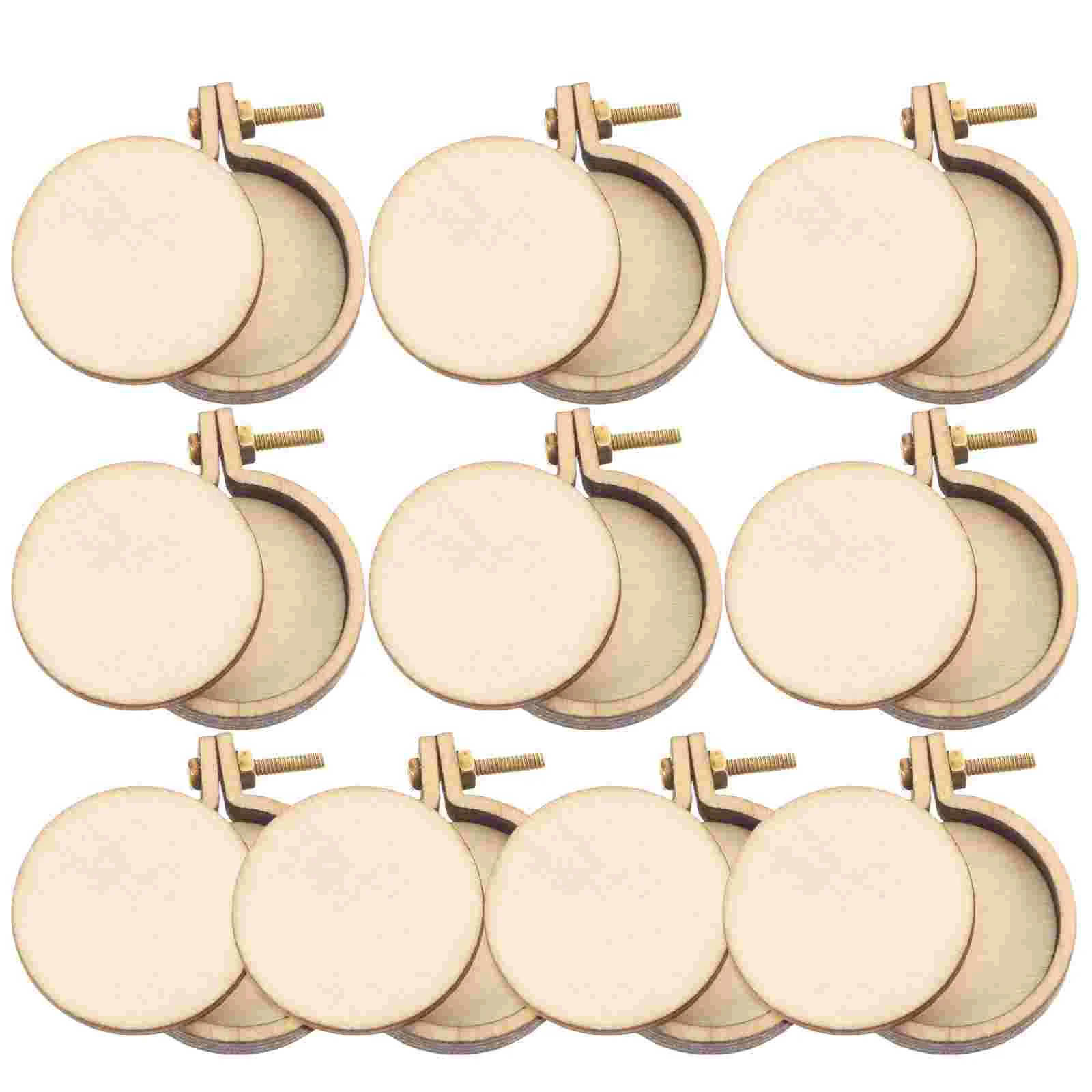 

10 Sets Mini Embroidery Stretch Decorative Circles Crossing Stitch Frames for Aldult Hoops Wood Handcraft Rings