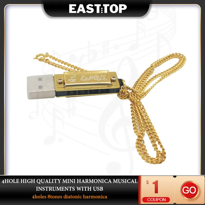 EASTTOP DF4U Keychain Harmonica Mini Harmonica Necklace Beautiful Designed