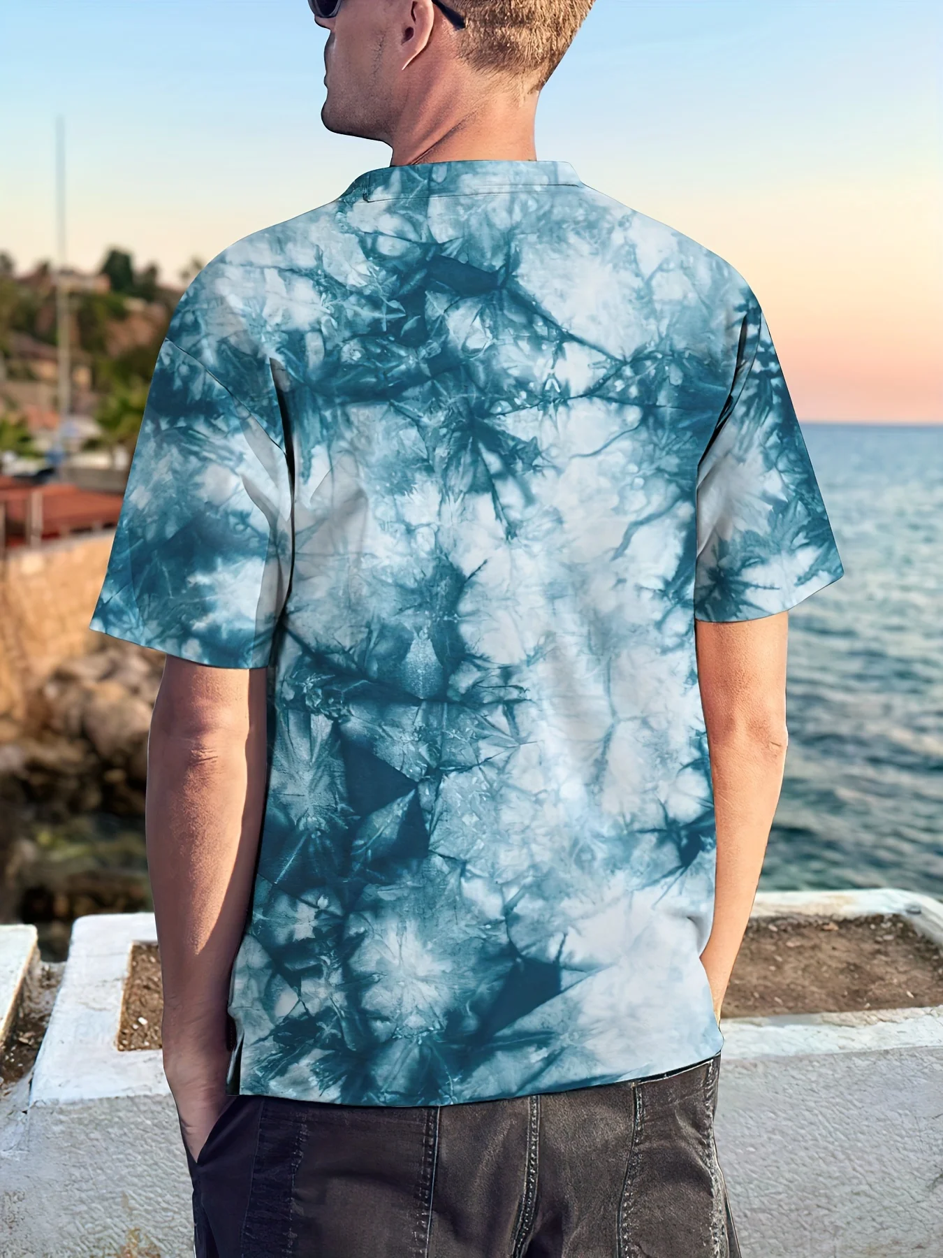 Men's Tie-Dye Retro Avatar 3D Printed T-Shirt - Soft Crew Collar, Perfect Summer and Outdoor Casual Wear