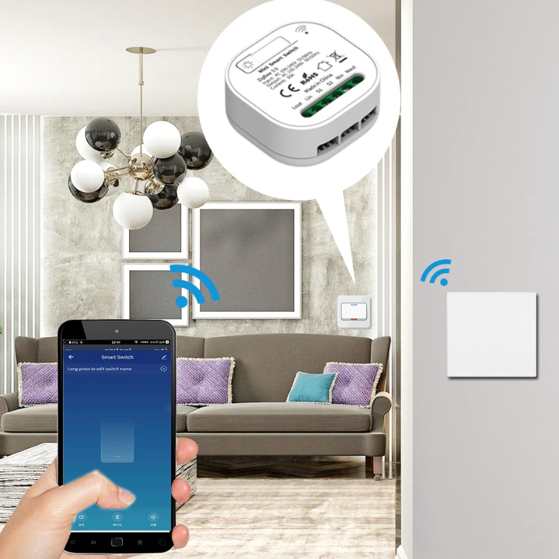 AXUS WIFI Switch Wireless RF433 Receiver Smart Home Automation Timmer Wall Light 1GANG Button Panel Control Via Alexa Google