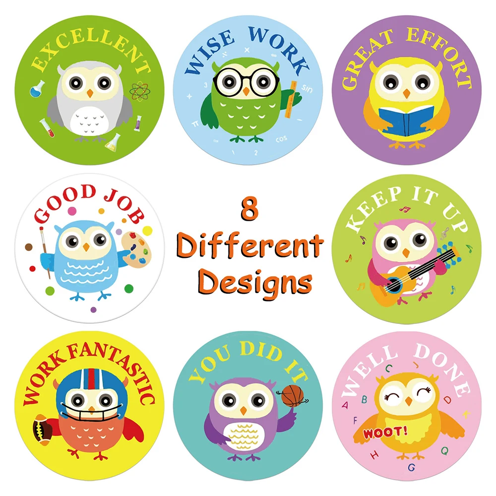 100-500pcs Animals Cartoon Stickers for Kids Toys Sticker Various Cute Owl Designs Pattern School Teacher Reward Sticker