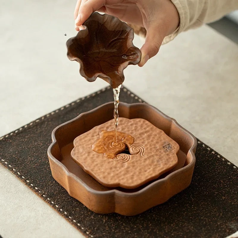 

Грубая керамика, подставка для чайника, старый рок, глина, облако, Jianshui, подставки для горшка, керамический держатель для чайника ручной работы, чайный сервиз кунг-фу, принадлежности