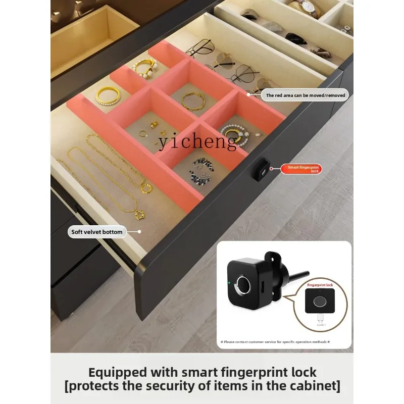 ZZ Premium Chest Of Drawers Bedroom Simple Modern Eight-bucket Multi-layer Double-sided Chest Of Drawers With Smart Lockd27