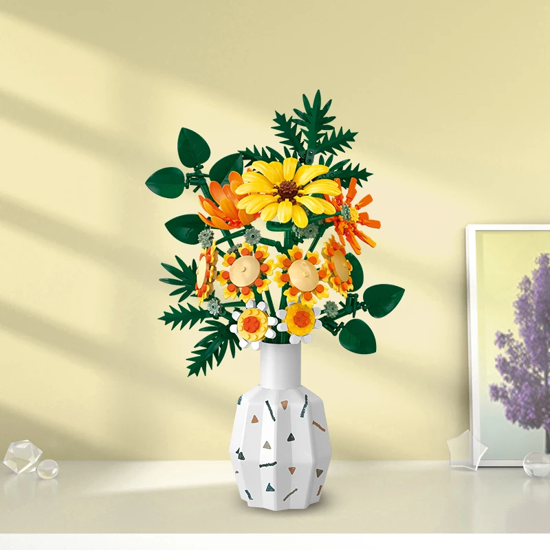 

Romantic flower bouquets that can be assembled with building blocks, creative home desks, plant decorations, toys, adult gifts f