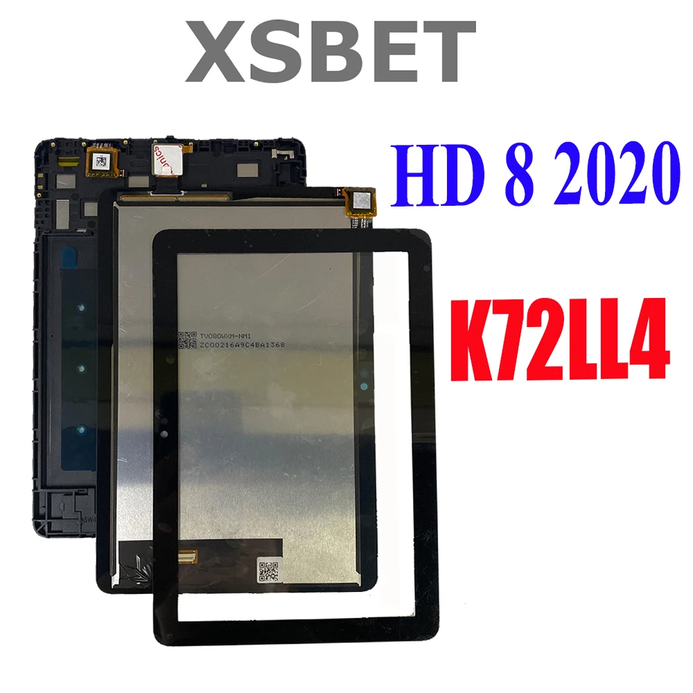 HJ Tablet LCD para Amazon Fire HD 8 2020 10. a generación K72LL4 pantalla LCD Digitalizador de pantalla táctil montaje de vidrio