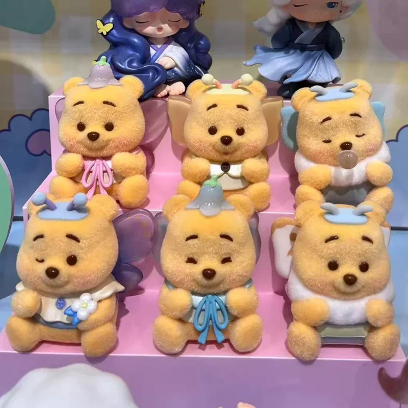 Disney Winnie The Pooh Butterfly Puff Series Blind Box Baby Pooh Anime Doll Mystery Box Action Figure Toy Gifts Surprise Bag