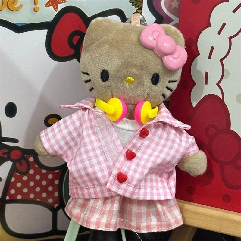 2025 Nowe Czarne Skórzane Długie Nogi Hellokitty DIY Słuchawki Deskorolka Pluszowa Lalka Brelok Ozdoby do Jeansów Zawieszka do Torby Prezent