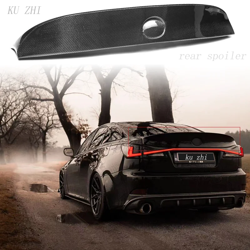 For Lexus 06-12 Is250/300 Carbon Fiber Rear Spoiler Double-Layer Thickened High-Quality Luggage Compartment Lid Decorative Panel