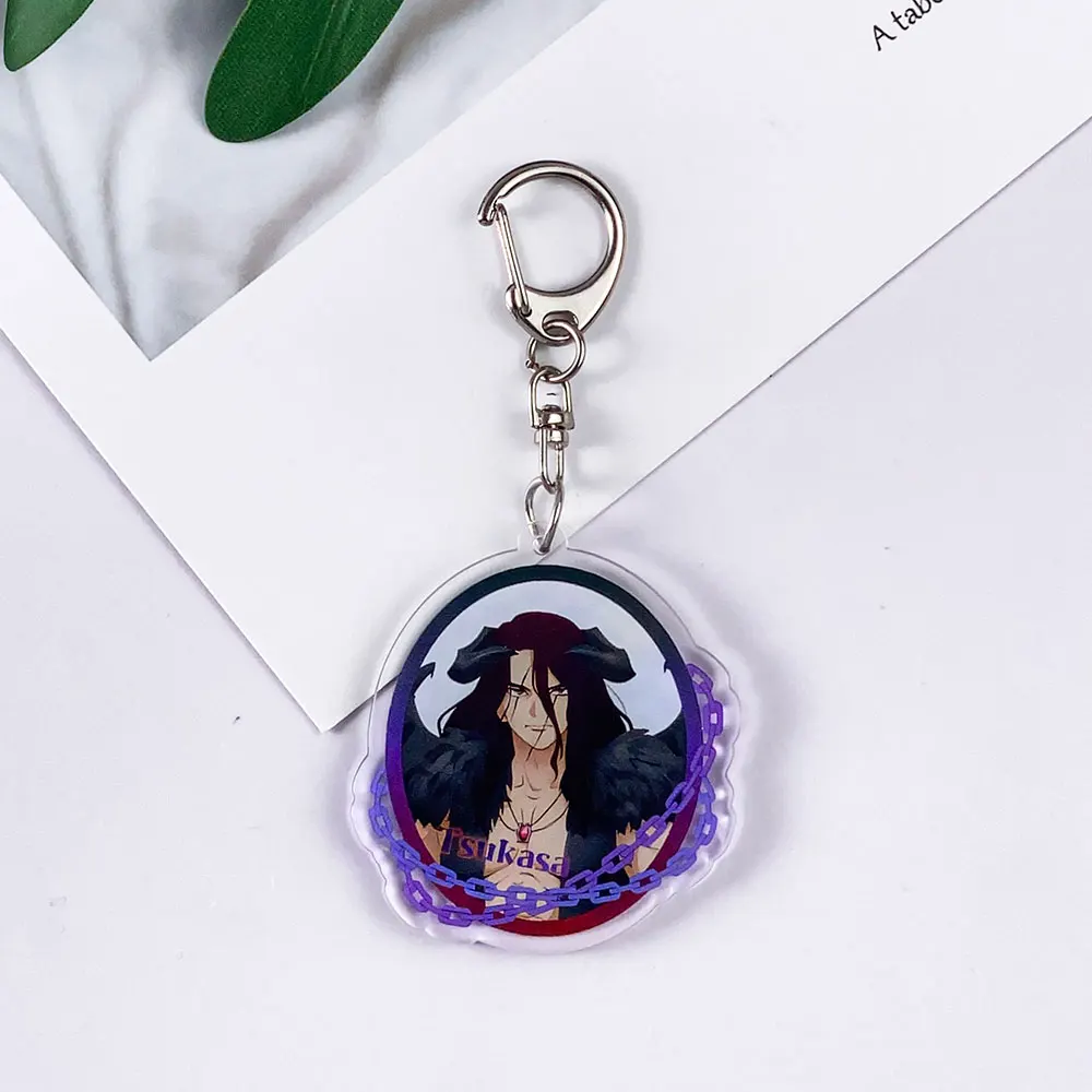 شخصيات أنيمي Dr.STONE Lshigami Senkuu لطيف سلسلة مفاتيح مصنوعة من الأكريليك اكسسوارات حقيبة بنقوش كرتونية حقيبة ظهر ساحرة قلادة هدايا للأصدقاء