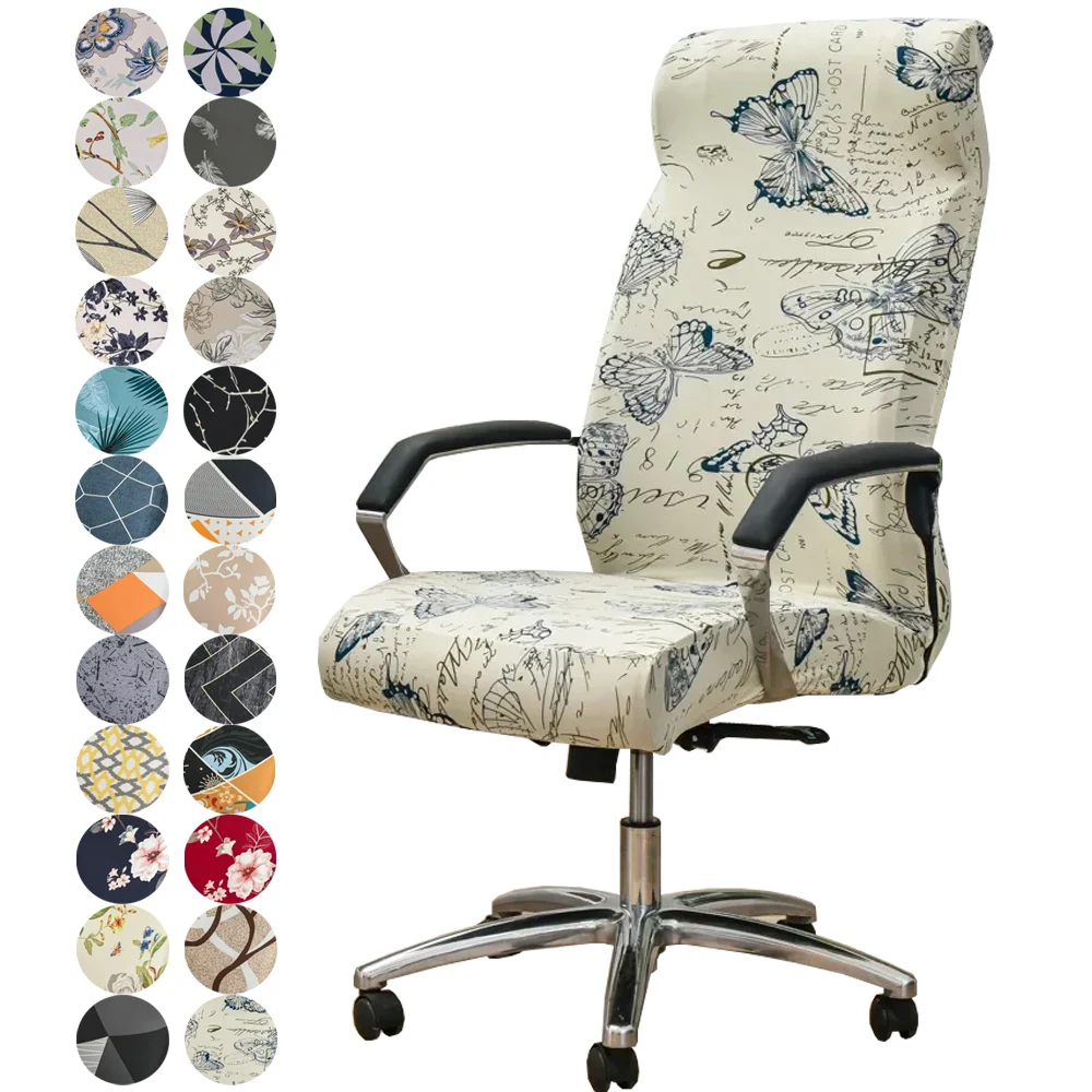 

1PC Elastic Computer Office Chair Cover Floral Printed Anti-dirty Rotating Stretch Gaming Desk Seat Chair Slipcover for Armchair