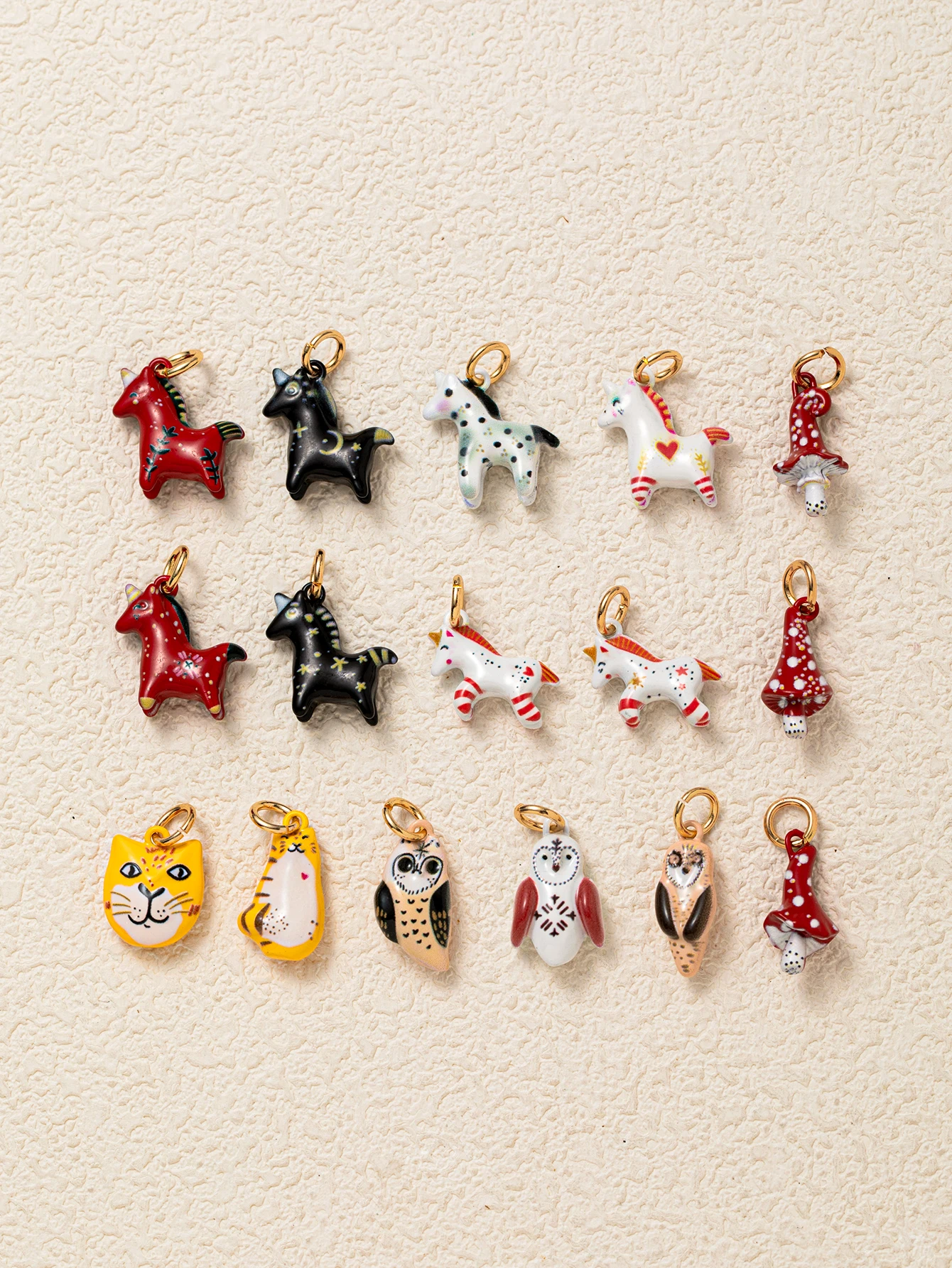 Neuer Modetrend Natur-Serie Tier Pilz Liebe Pferd Eule DIY Anhänger Charms Schmuckherstellung – Detail 3