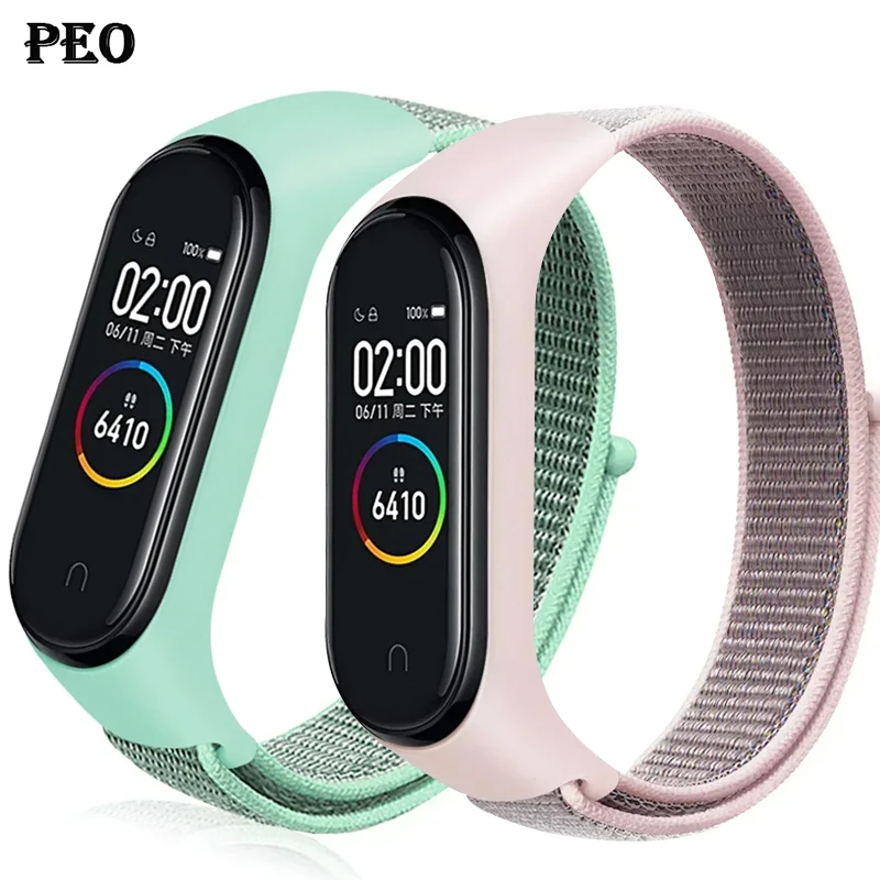 2 pack Nylon Loop for Xiaomi Mi band 7 3 Strap Replacement Soft Adjustable Wrist Watchband Pulsera For Miband 8 7 6 5 4 Bracelet
