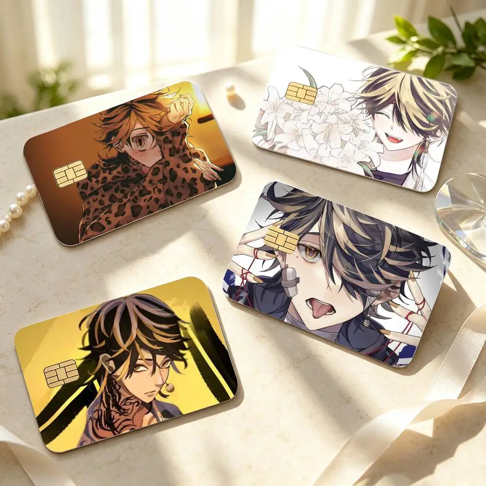 Tokyo Revengers Hanemiya Kazutora  HD Waterproof Credit Card Stickers Silicone Decals For Chip Game Cards Gift