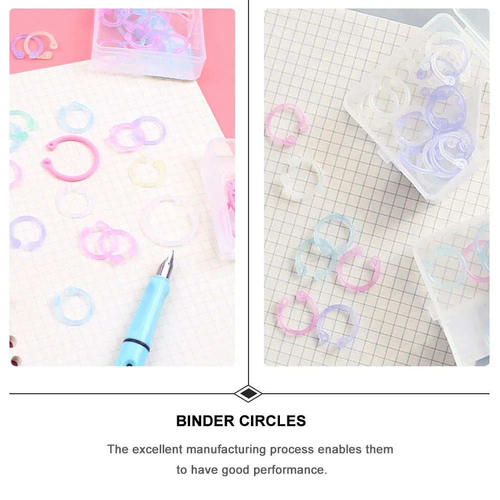 

60 Pcs Ring Paper Binder Rings Plastic Book Binding Practical Circles Discs Household Smooth Surface