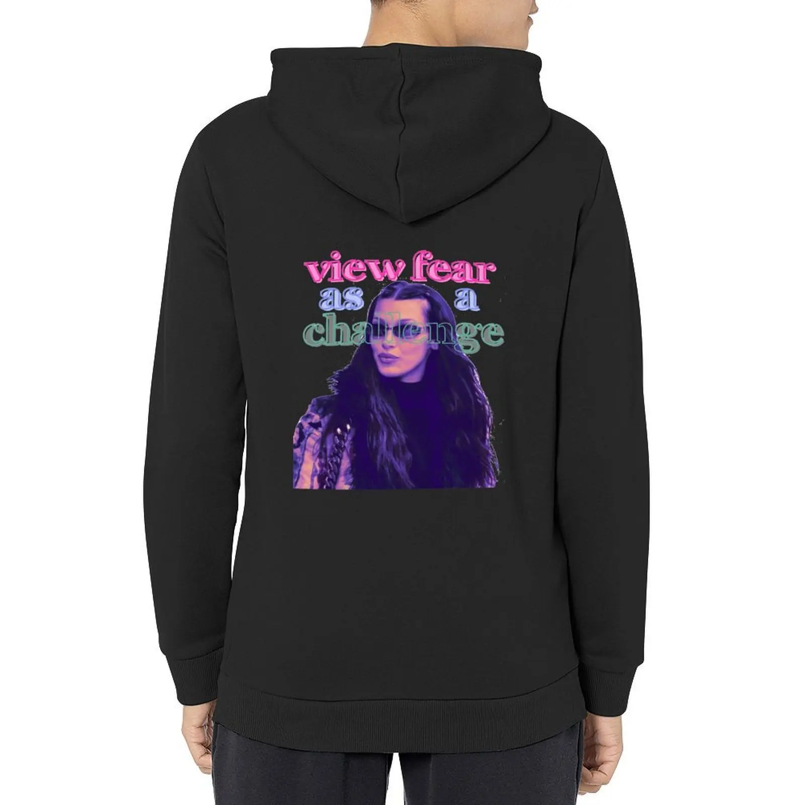 

Bella Hadid View Fear As A Challenge Collage Neon Colors Hoodie men clothing men's coat new in hoodies
