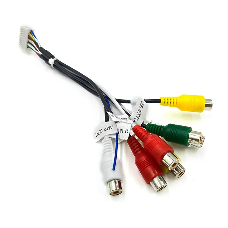 20 Pin Android Rca Harness RCA Wiring Harness Adapter 7-Head RCA Audio/Video AUX Cable