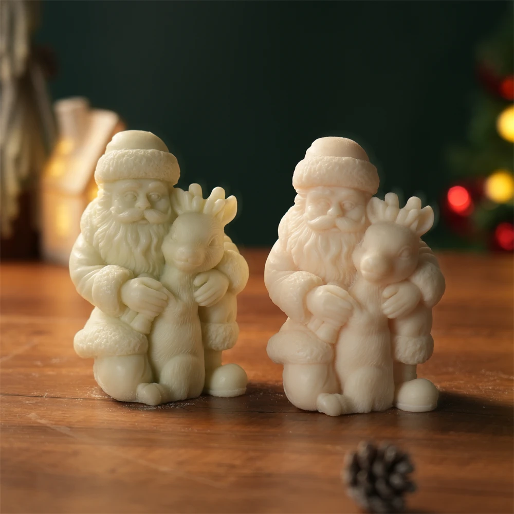 

Santa Claus Christmas Silicone Mold Father Frost Figurine Candle Mould Holiday Home Decor Handcrafted Gift