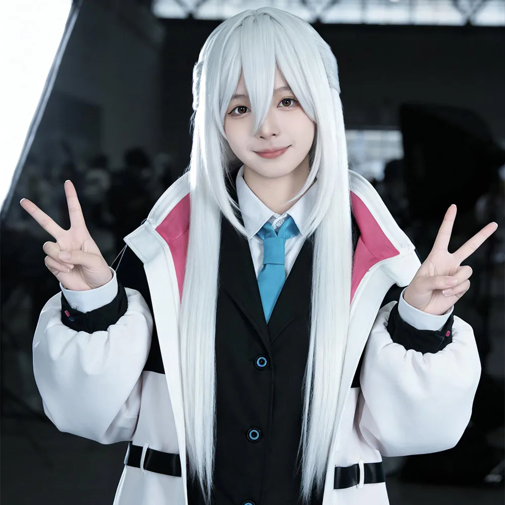 Game Blue Archive Key Cosplay Wig HSIU 90Cm White Long Hair Heat Resistant Wig+Wig Cap