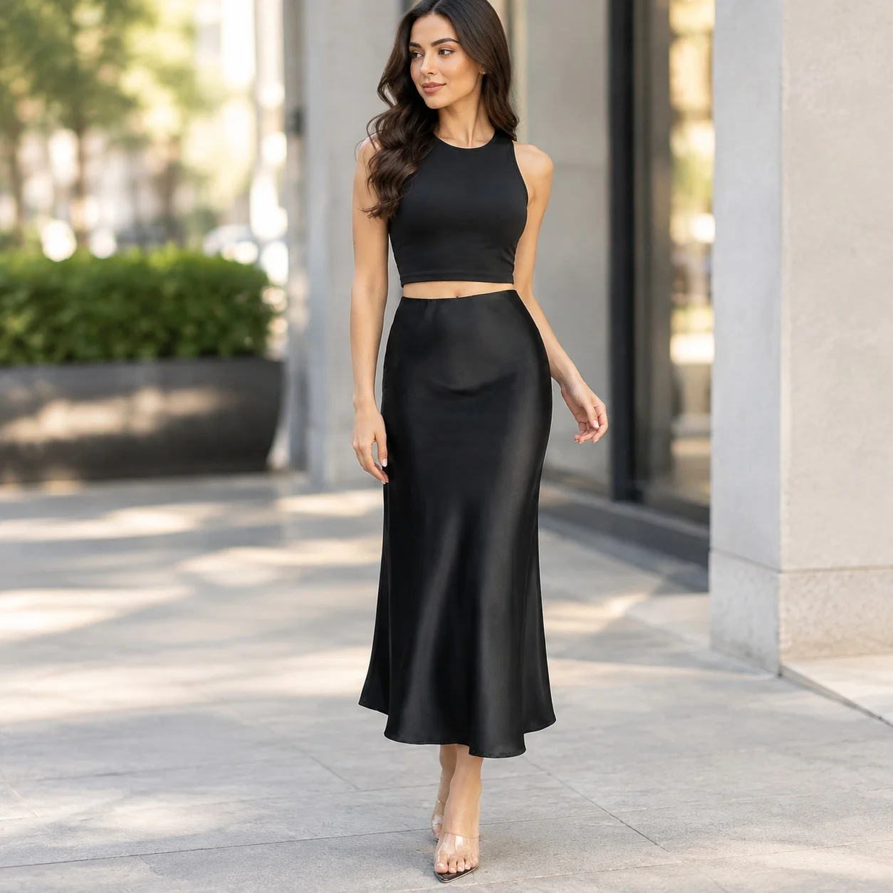 Bodycon Silhouette Skirt Long Skirt Mermaid Commuter Chic with Summer Season Professional No Ironing Treatment Summer for Women
