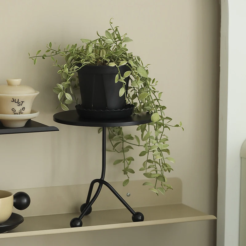 

Iron Plant Display Stand Minimalist Coffee Corner Shelf for Living Room Stylish Storage Rack Compact Home Cups Organizer