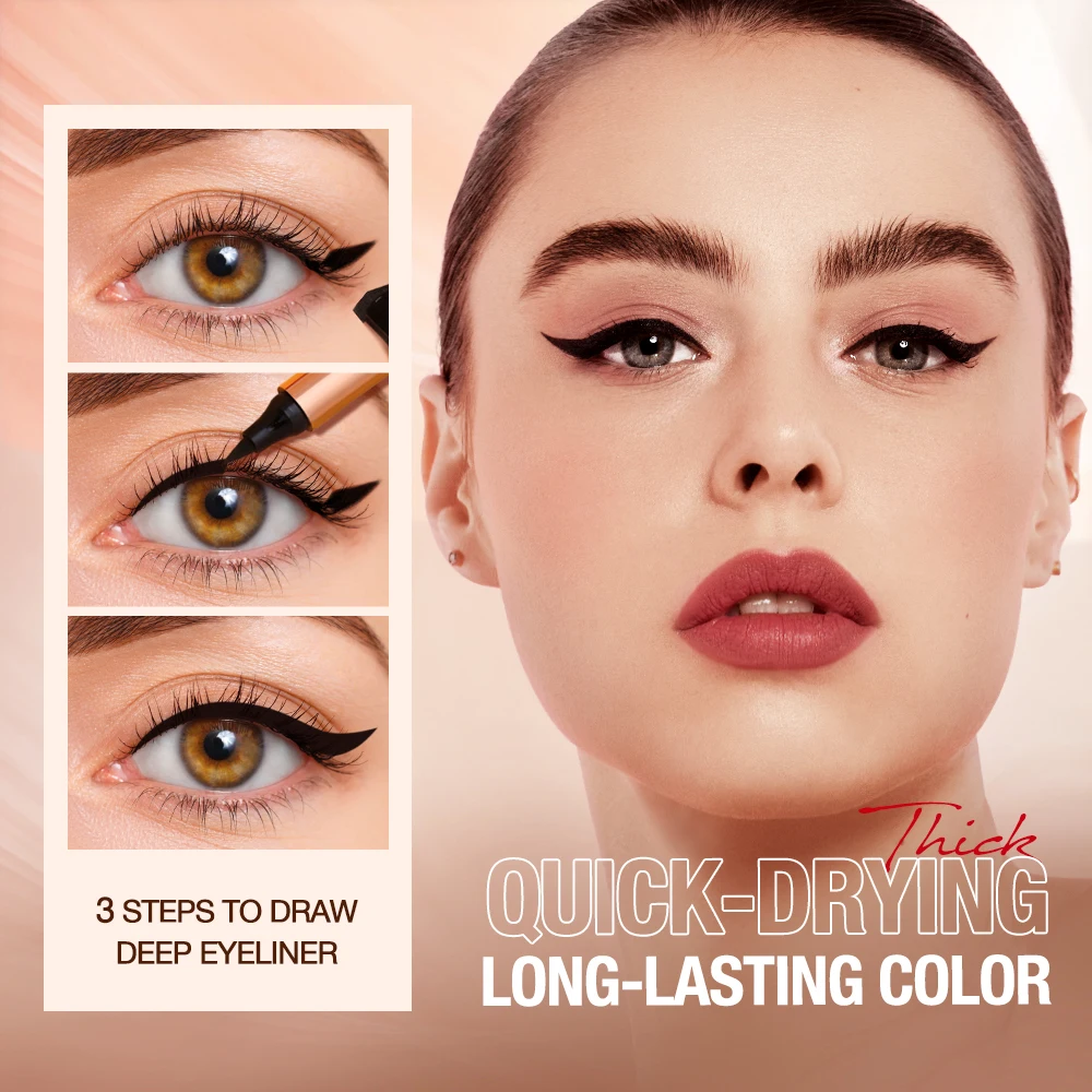 O.TWO.O 4pcs Makeup Set Mascara Lengthening Eyelash Waterproof Fast Dry Eyeliner Stamp Matte Lipstick Lip Gloss Plumper Makeup