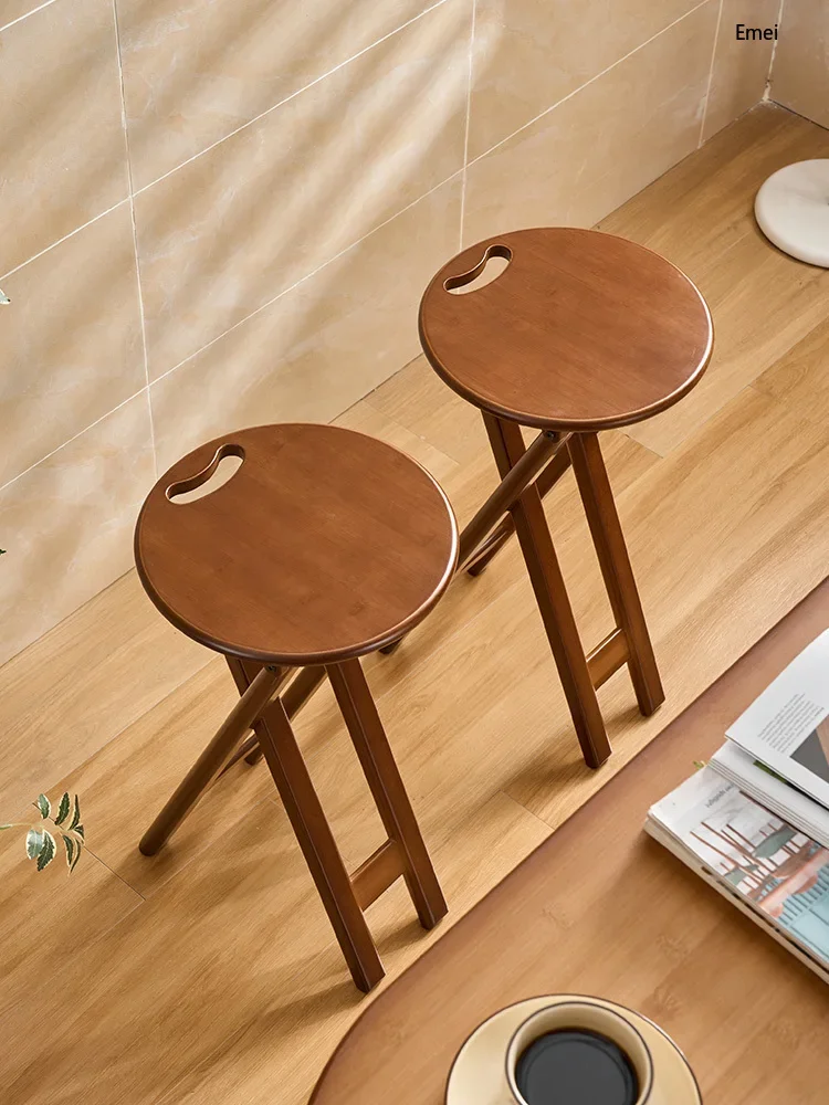 

Modern Simple and Foldable Storage Bar Stool Household Bedroom Kitchen Portable round Stool Bench