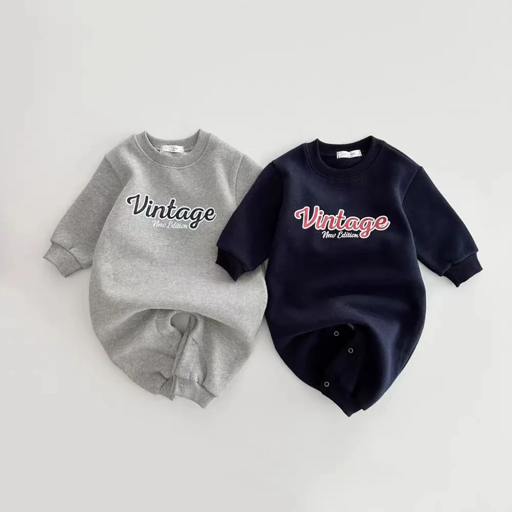 Newborn Toddler Letter Print Jumpsuit Cotton Infant Casual Clothes 0-24M 2025 Autumn New Baby Boy Girl Long Sleeve Romper