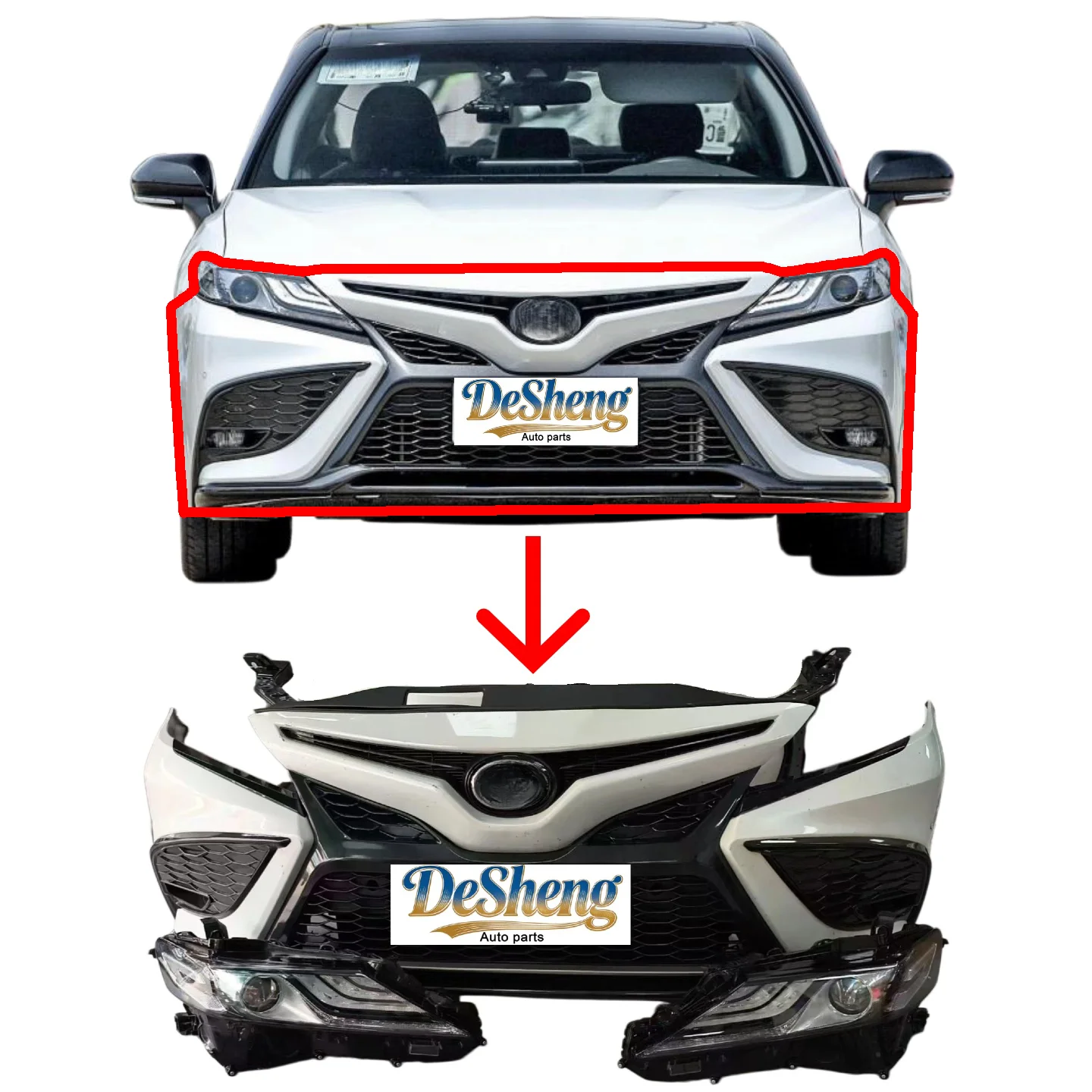

Popular Parts for Camry: Front Bumper, Headlights, Grille, Radiator, and Louvers-highly Compatible Replacements