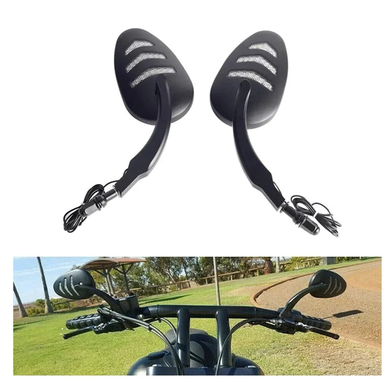 

For Davidson Road King Motorcycle Rearview Mirrors With Turn Signals Rear View Side Mirror Light Accessories