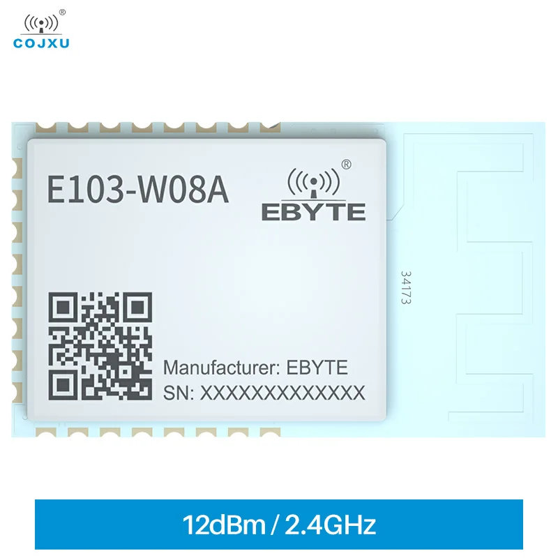 

2.4GHz Wi-Fi UART Module 802.11b BLE5.0 Dual ARM Core 12dBm WPA TCP HTTP Client MQTT PCB Antenna Interface cojxu E103-W08A