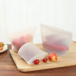 3PCS Silicone Food Storage Bag Reusable Stand Up Zip Bag Leakproof Containers Fresh Bag Food Storage Bag Fresh Wrap Ziplock Bag