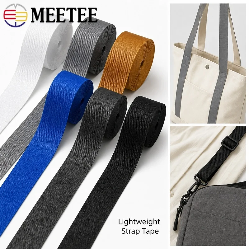 5M 20-50mm Nylon Webbing Tape Handbag Shoulder Strap Backpack Sling Waist Belt Garment Trim Lightweight DIY Sewing Accessories