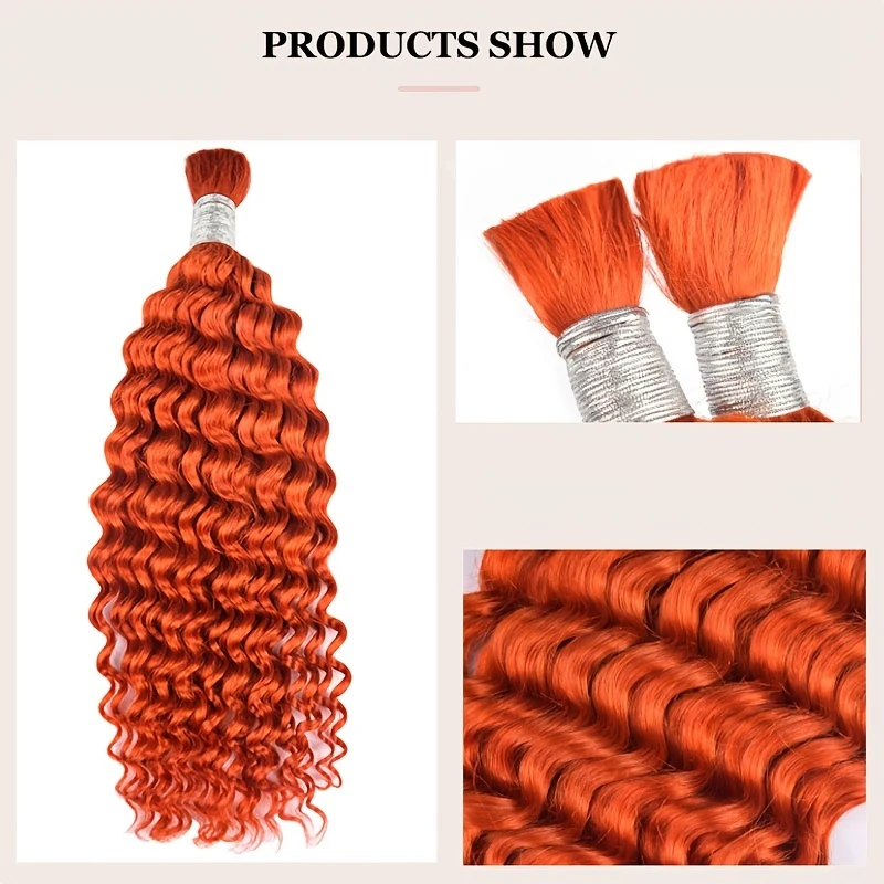 Trança de cabelo em massa 100% cabelo humano onda profunda colorido não processado sem trama boho tranças extensões de cabelo humano em massa remy cabelo 350 #