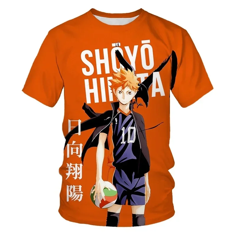 2023 Japanese Anime Volleyball Junior 3D Printed T-shirt Casual Cartoon T-shirt Street Top Oversized Harajuku Men Short Sleeve