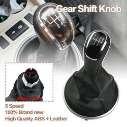 Quality ABS+Leather  For Skoda Fabia 2, 2007-2010/Roomster 2006-2010 5-speed shift knob suitable High