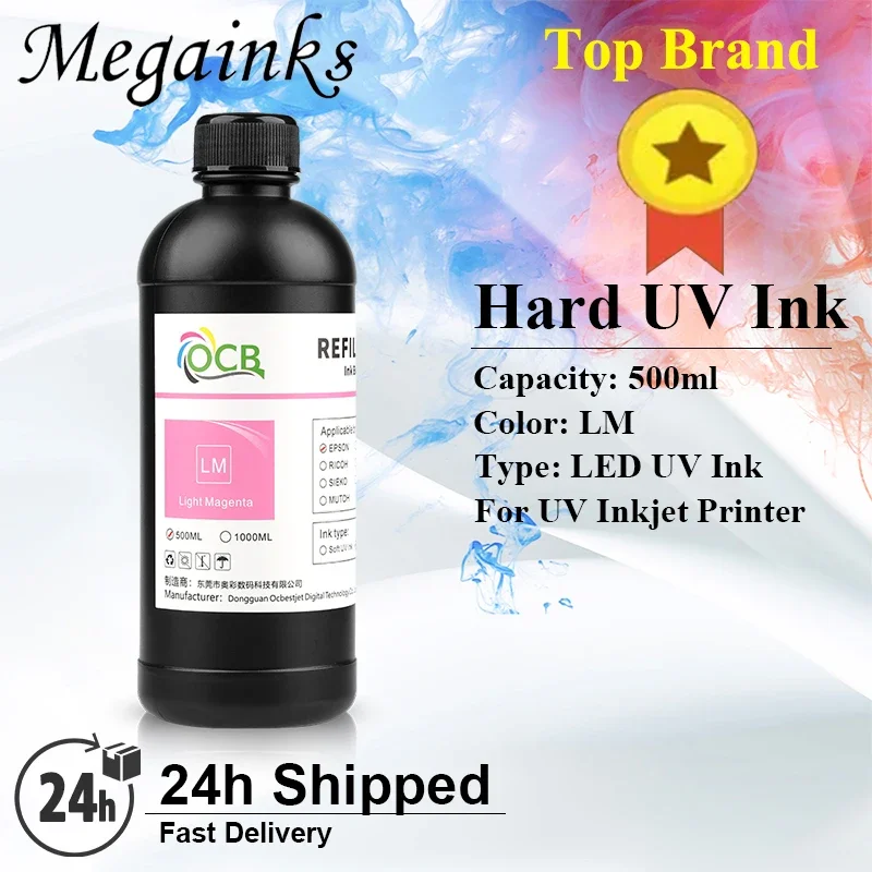 500ML LED UV Ink for Epson Roland for Mimaki Mutoh Epson DX4 DX5 DX6 DX7 Printhead Desktop & Large Format Flatbed Inkjet Printer