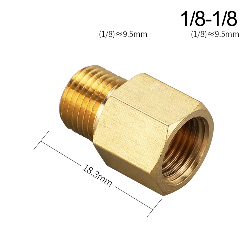 Brass Valve Connector Brass Pipe Connector Brass Material Easy Installation External Thread Hexagonal Shape Internal Thread