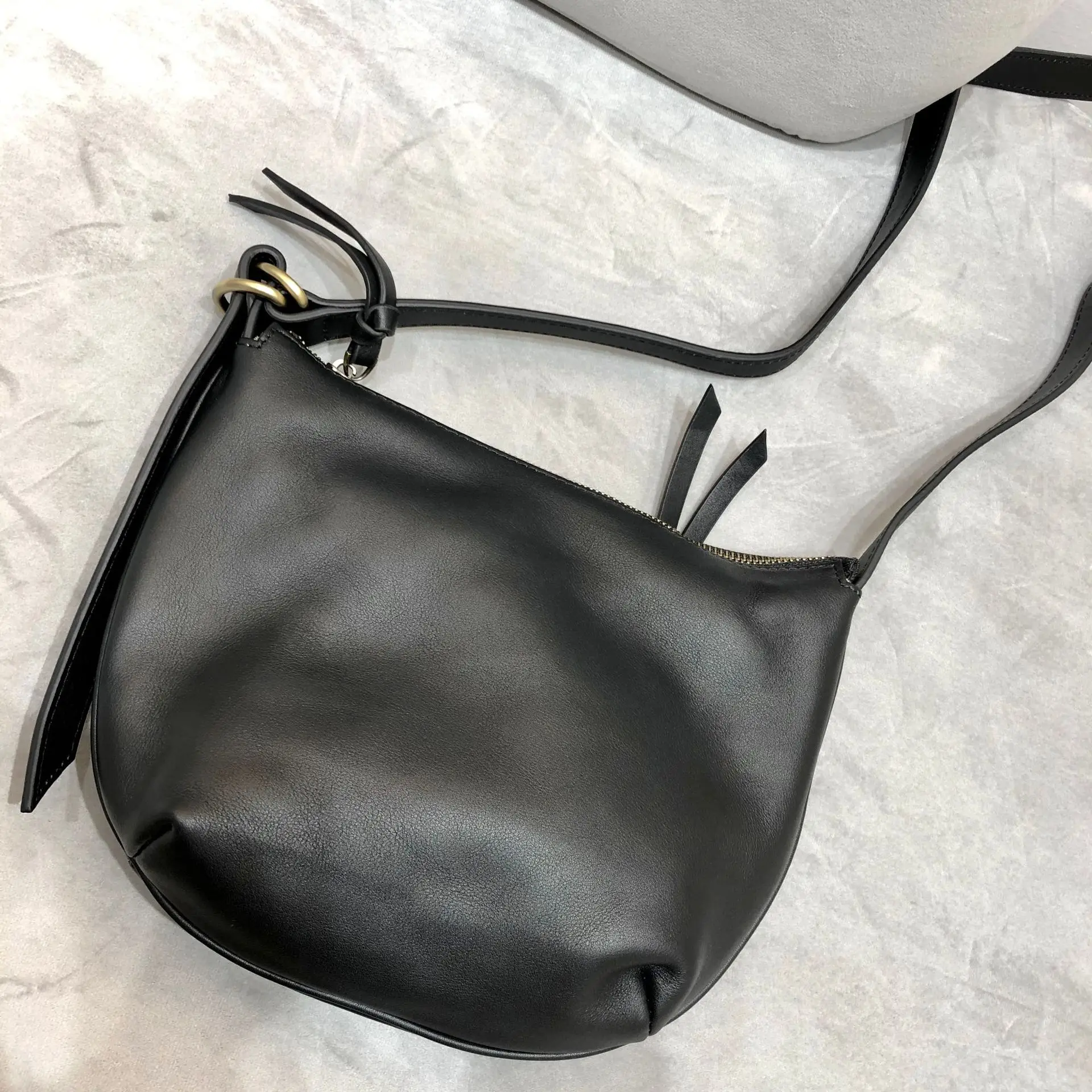 Simple Natural Leather Crossbody Bag Women Shoulder Bags Vintage Real Genuine Cowhide Handbags and purses Small Female Bag Solid