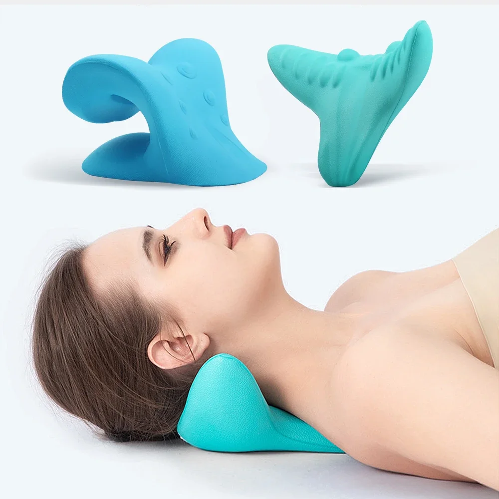 Neck Shoulder Stretcher Relaxer Cervical Chiropractic Traction Device Pillow For Side Back Stomach Sleeper Remedial Pillows Gift